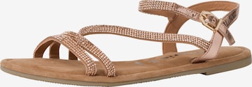 Sandale cu baretă de la TAMARIS pe auriu: față