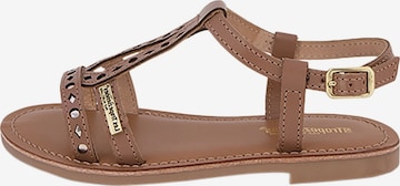Sandales 'Belectra Kindersandalen aus Leder, flach' Les Tropéziennes en marron : devant