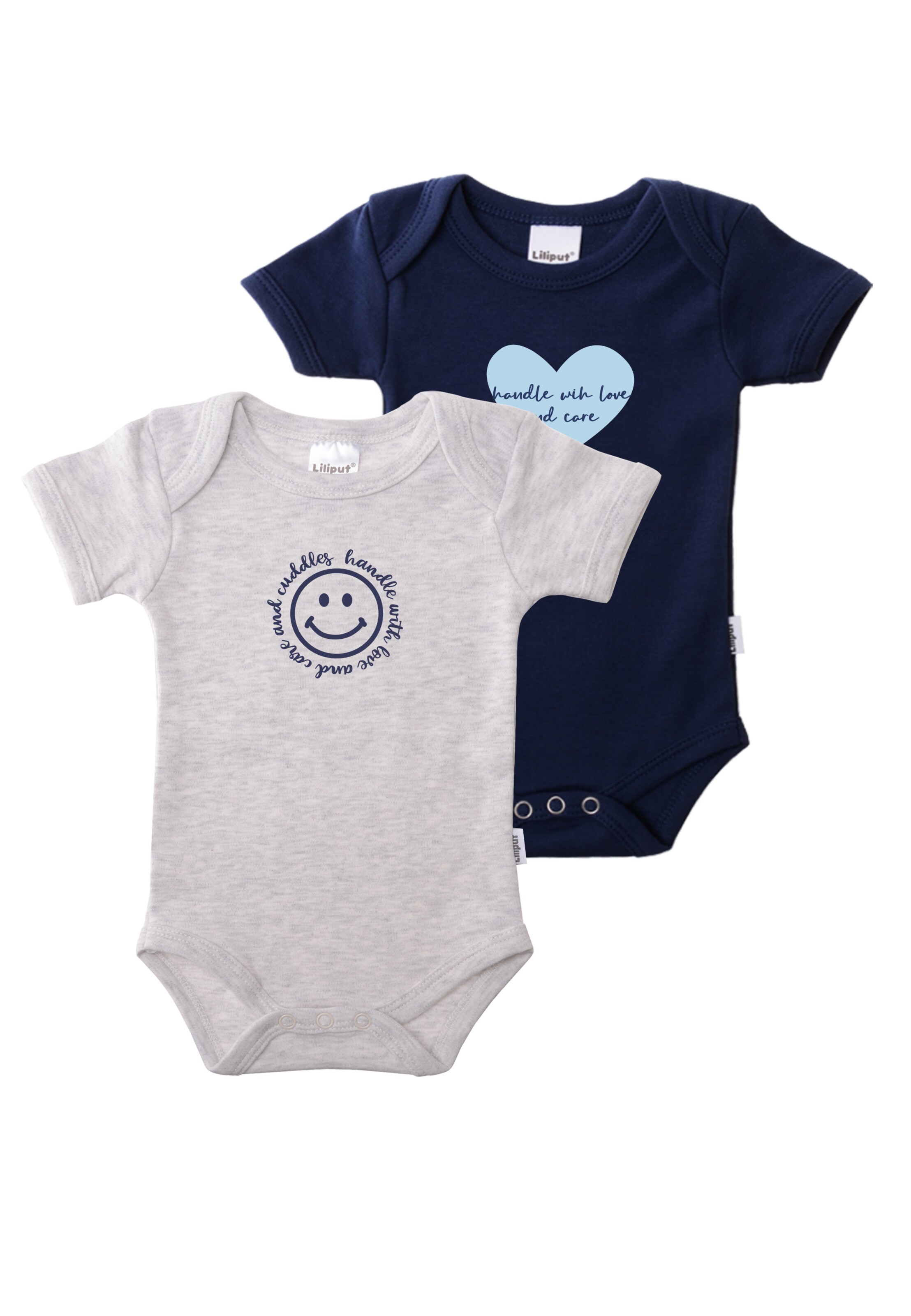 LILIPUT Romper/Bodysuit 'Smiley' in Blue: front