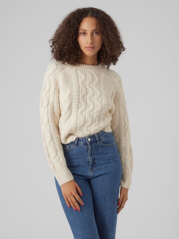 Pull-over 'Birgitte' VERO MODA en beige : devant