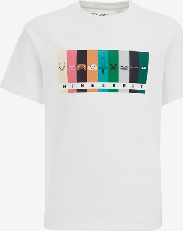 WE Fashion T-shirt 'Minecraft' i vit: framsida