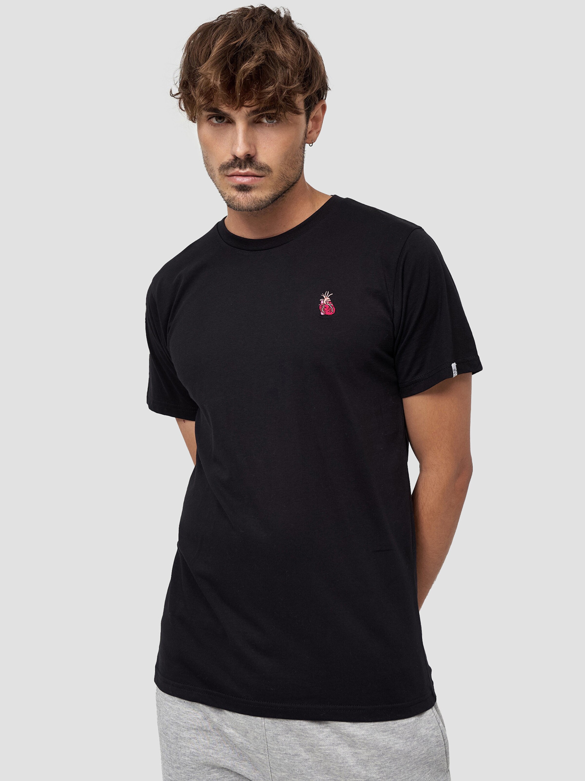 Männer Shirts Mikon T-Shirts ' Herz ' in Schwarz - PJ89343