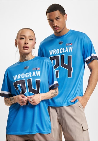 T-Shirt 'DefShop x European League of Football Panthers Wroclaw' DEF en bleu : devant