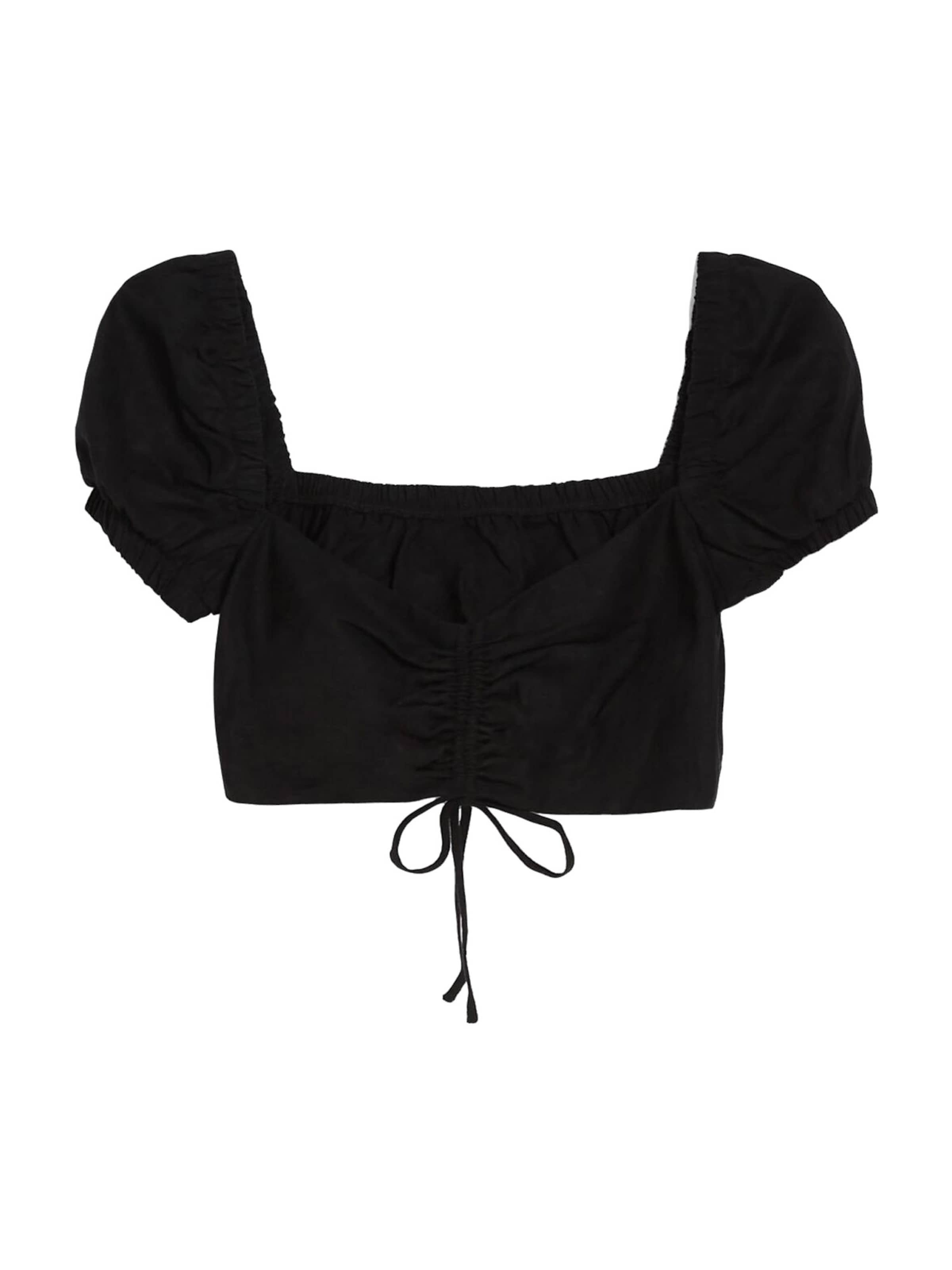 BershkaBluza - crna boja: prednji dio