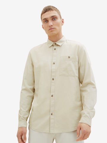 TOM TAILOR DENIM Regular fit Button Up Shirt in Green: front