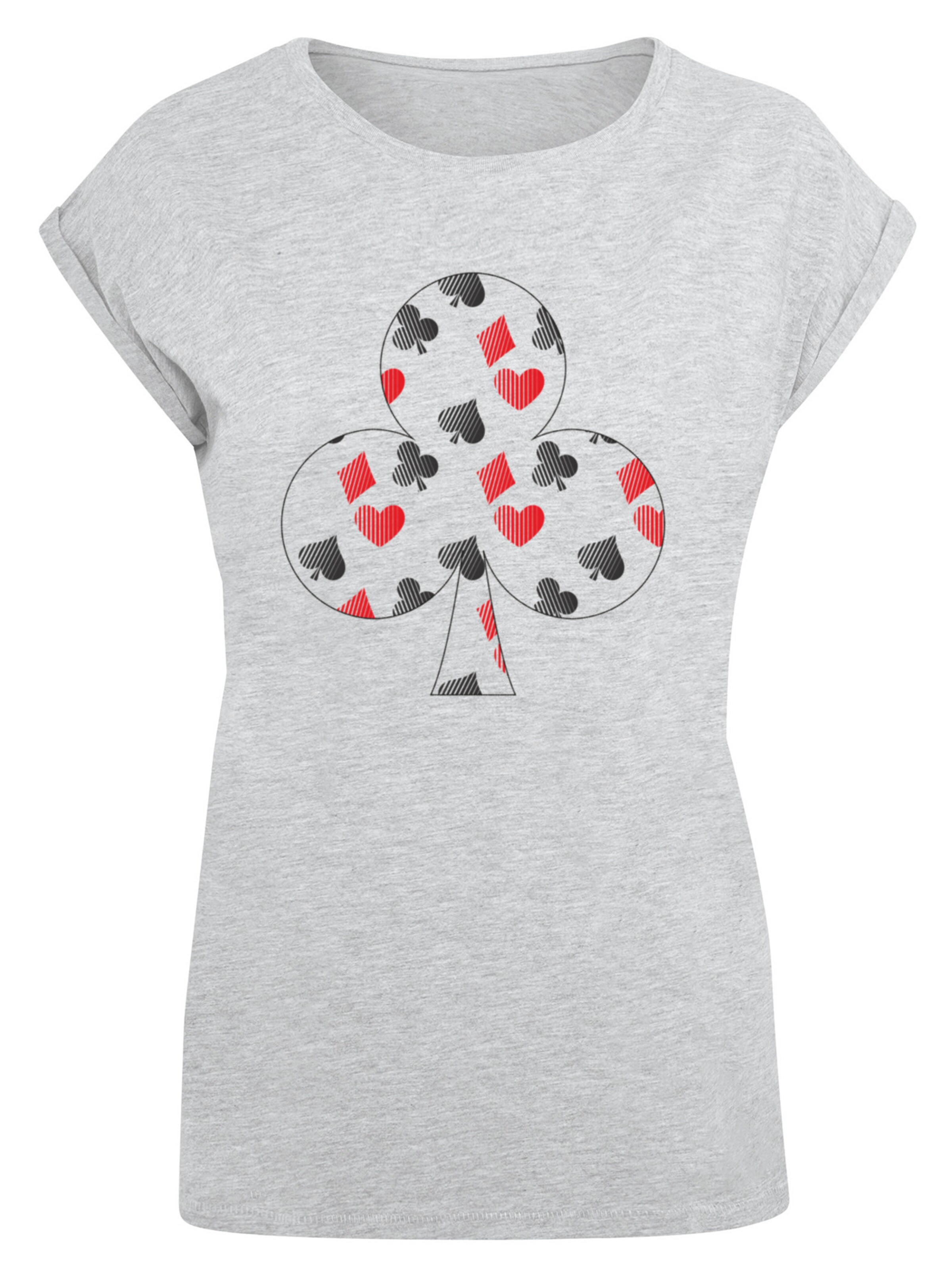 T-shirt 'Kreuz Herz Karo Pik Poker' F4NT4STIC en gris : devant