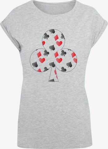 T-shirt 'Kreuz Herz Karo Pik Poker' F4NT4STIC en gris : devant