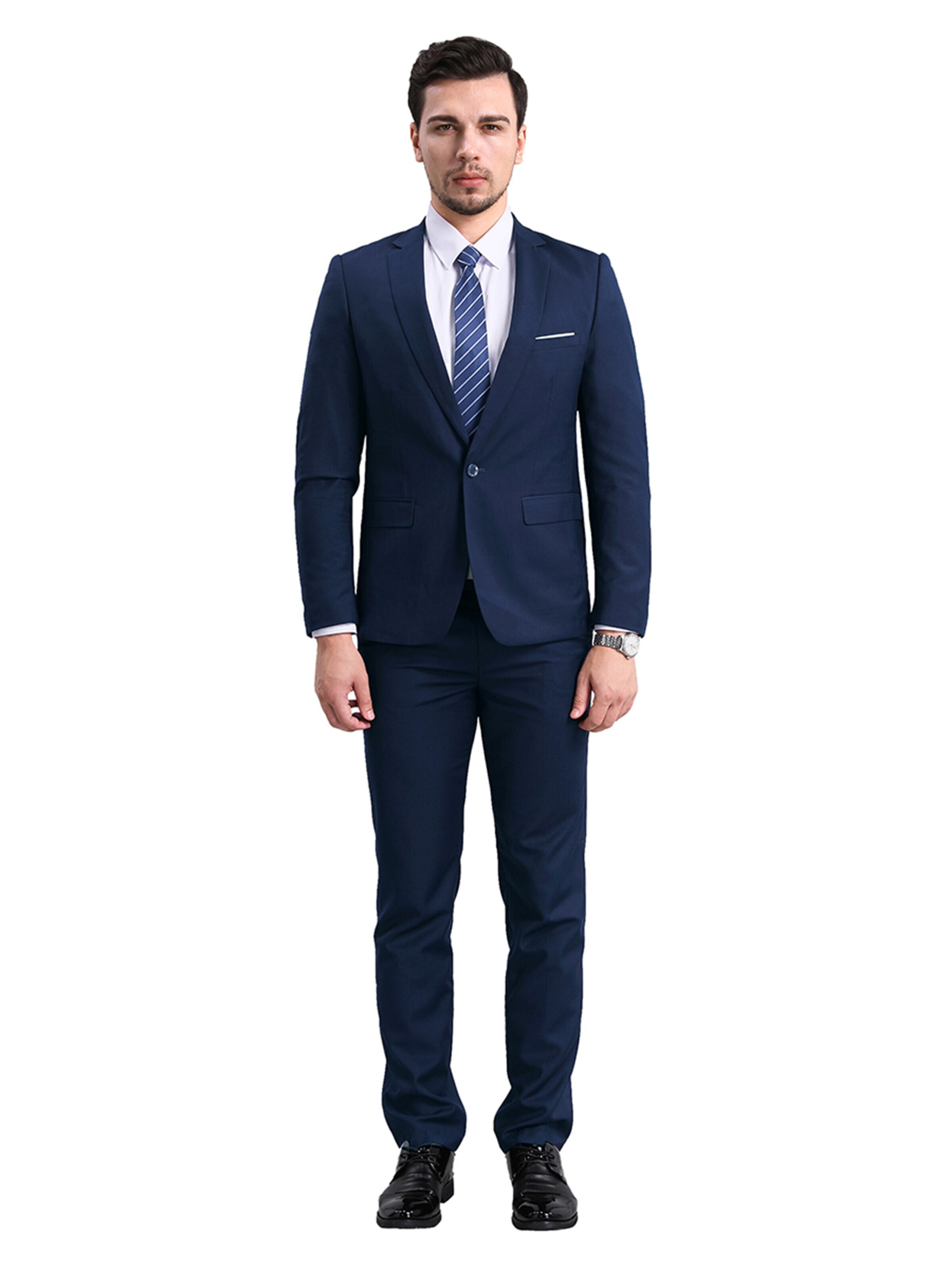 YOUTHUP Slim fit Suit 'Cado' in Blue