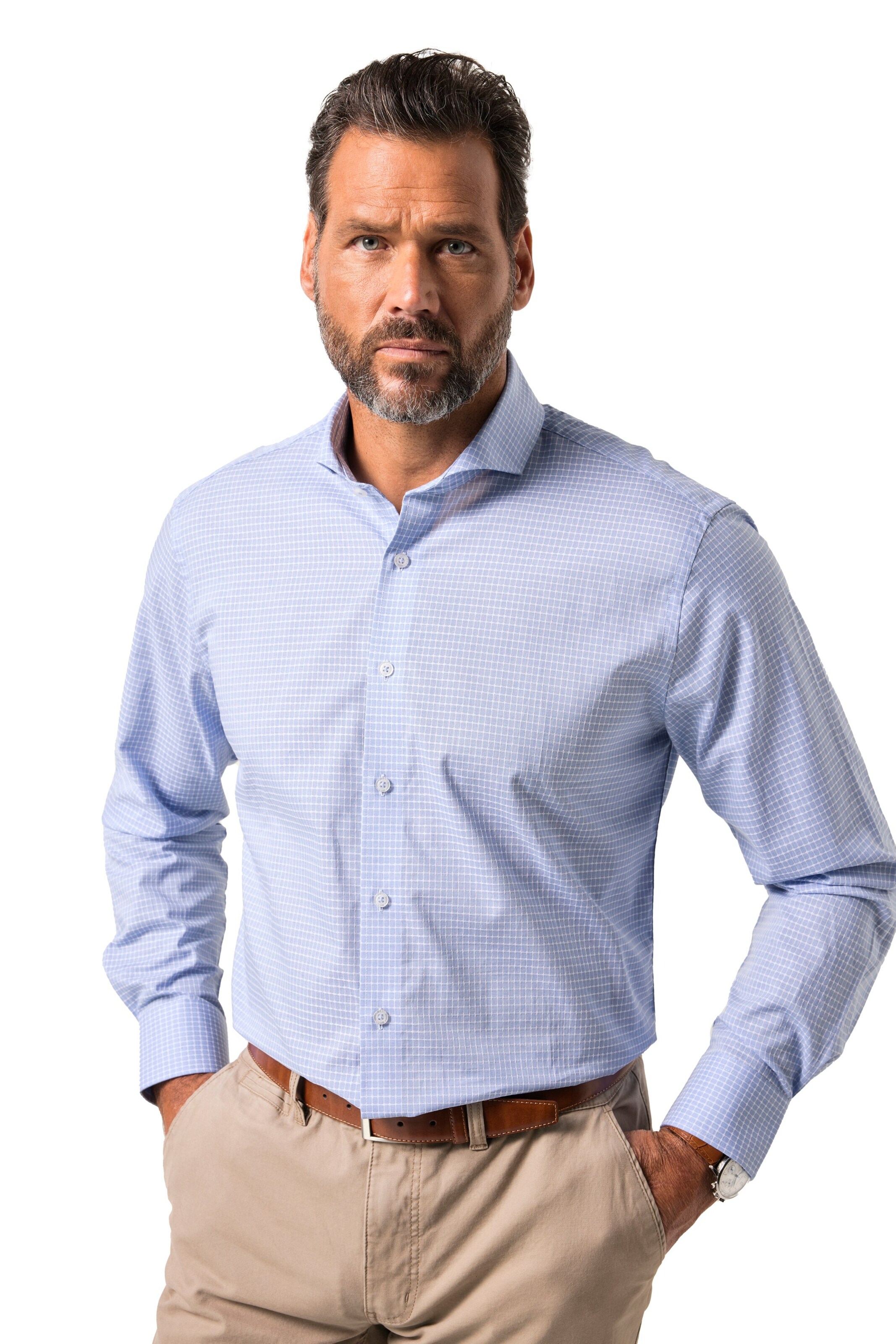 JP1880 Regular fit Button Up Shirt in Blue