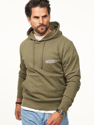 JACK JONES Sweatshirt 'JJINFINITYHOOD' in Green
