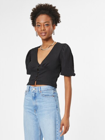 Monki Blouse in Zwart: voorkant