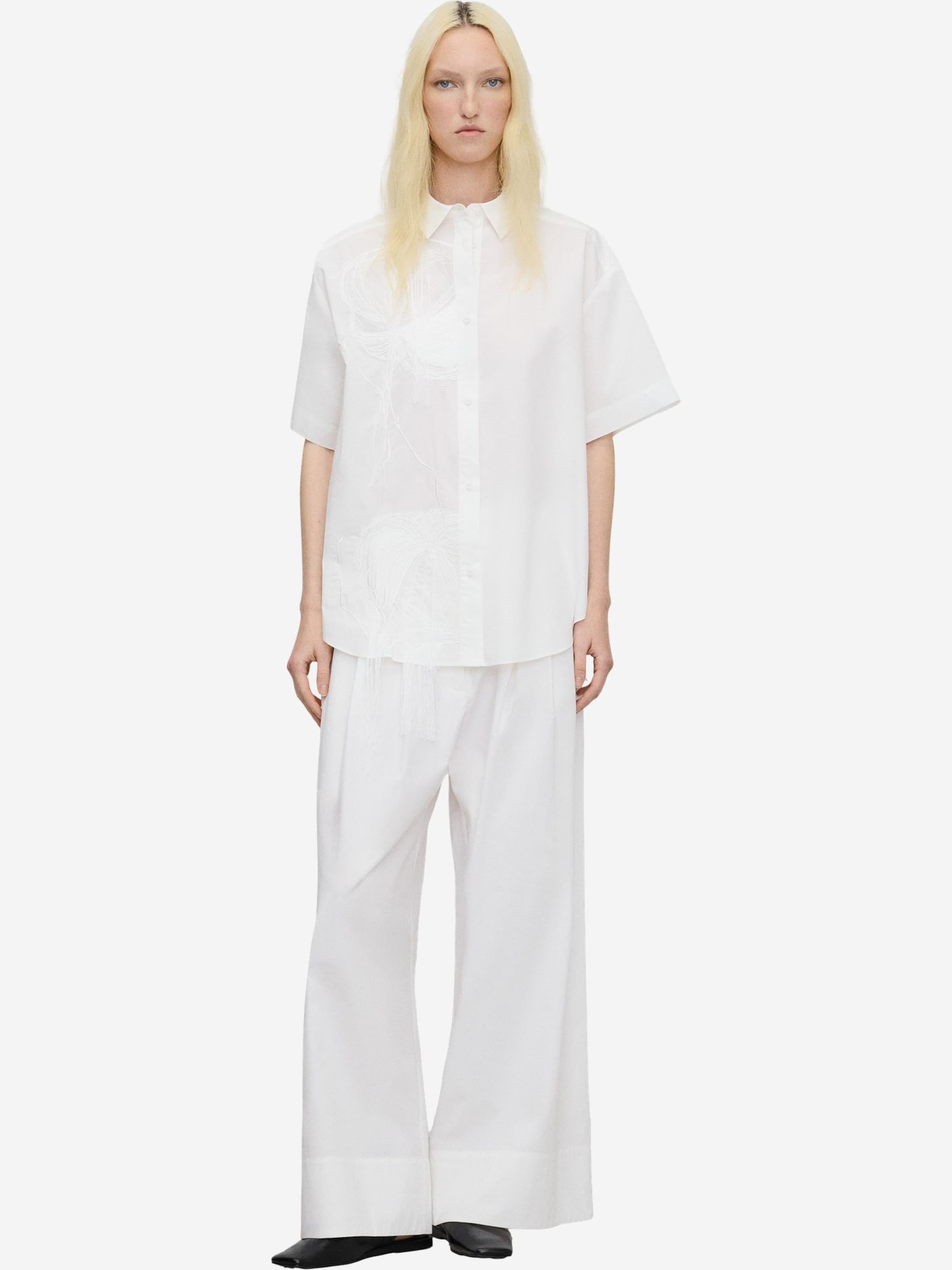 Adolfo Dominguez - Regular Calças com vincos em branco