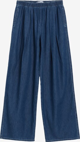 Bershka Wide leg Bandplooi jeans in Blauw: voorkant