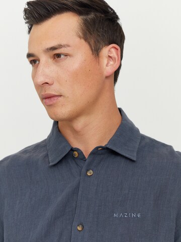 mazine Regular fit Button Up Shirt ' Leland Linen Shirt ' in Blue