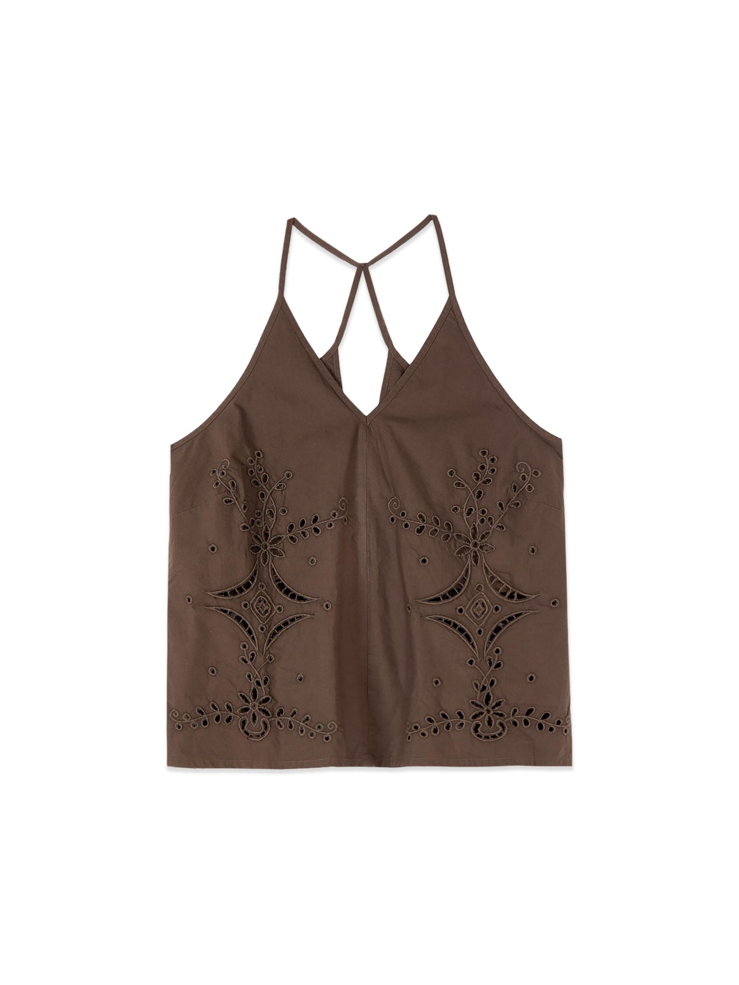 Haut oltre en marron : devant