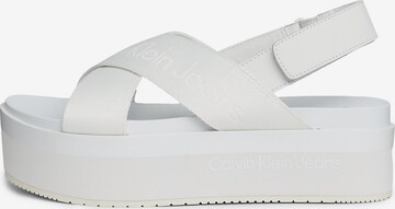 Calvin Klein Jeans Sandalen met riem in Wit: voorkant