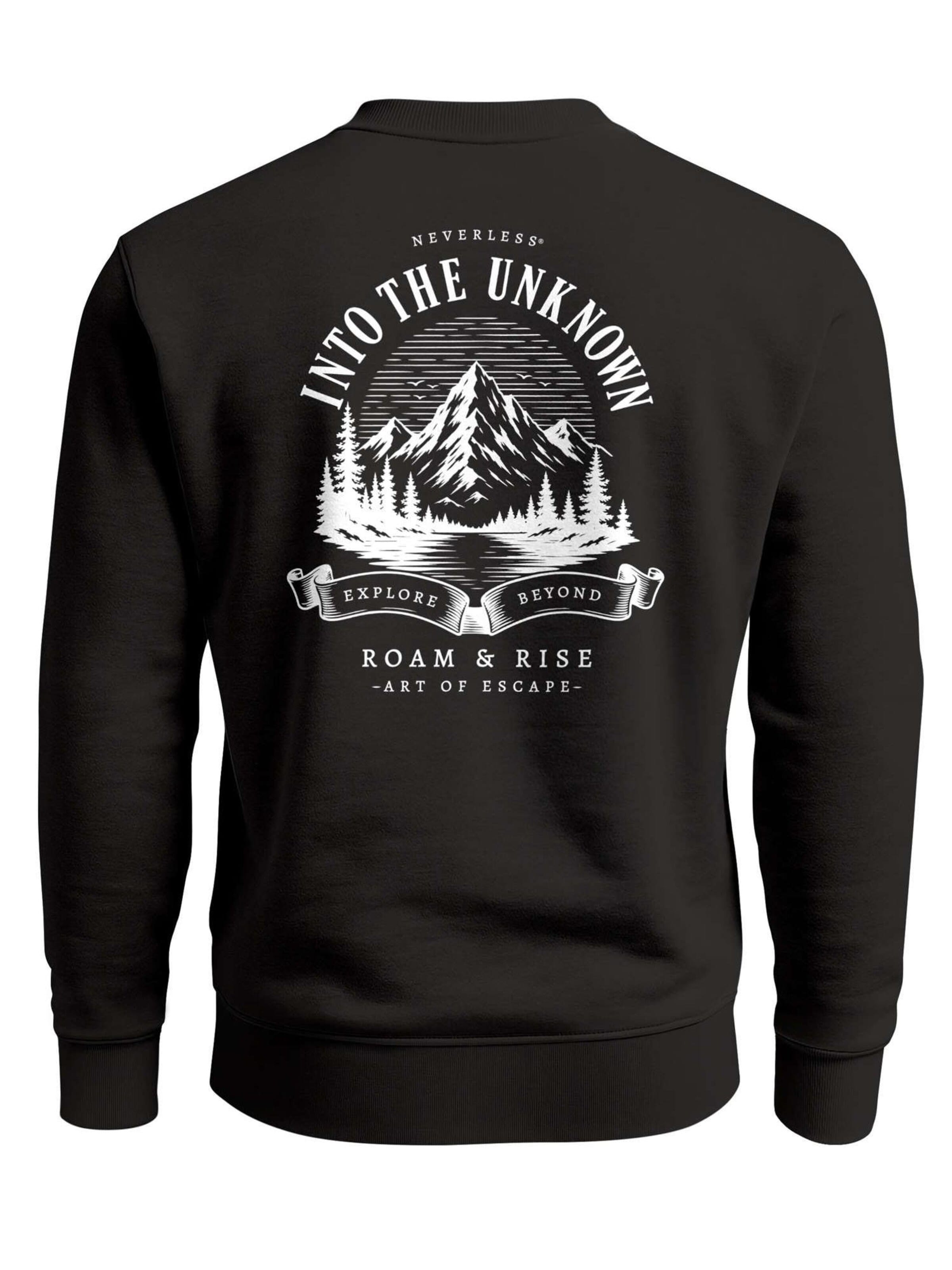 Neverless Sweatshirt 'Into the Unknown' in Black: front