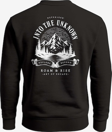 Neverless Sweatshirt 'Into the Unknown' in Black: front
