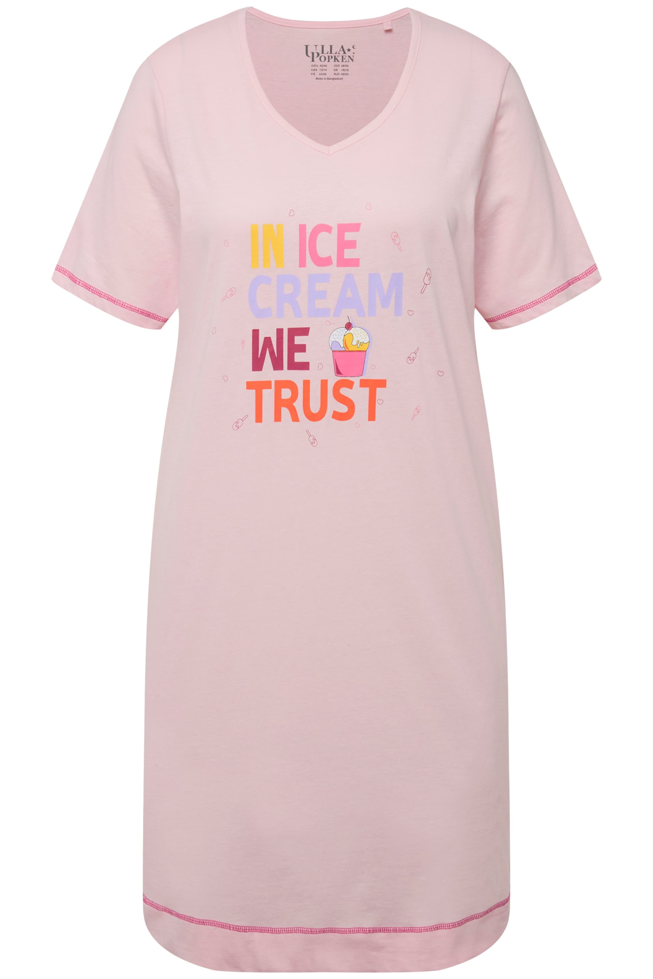 Ulla Popken Nachthemd in Pink: Vorderseite