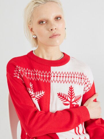 VERO MODA Trui 'XMAS' in Rood