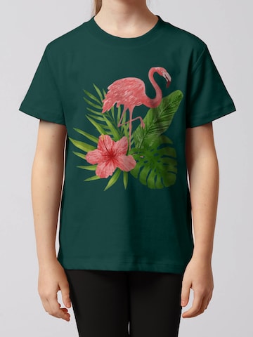 watabout.kids Shirt 'Flamingo' in Groen: voorkant