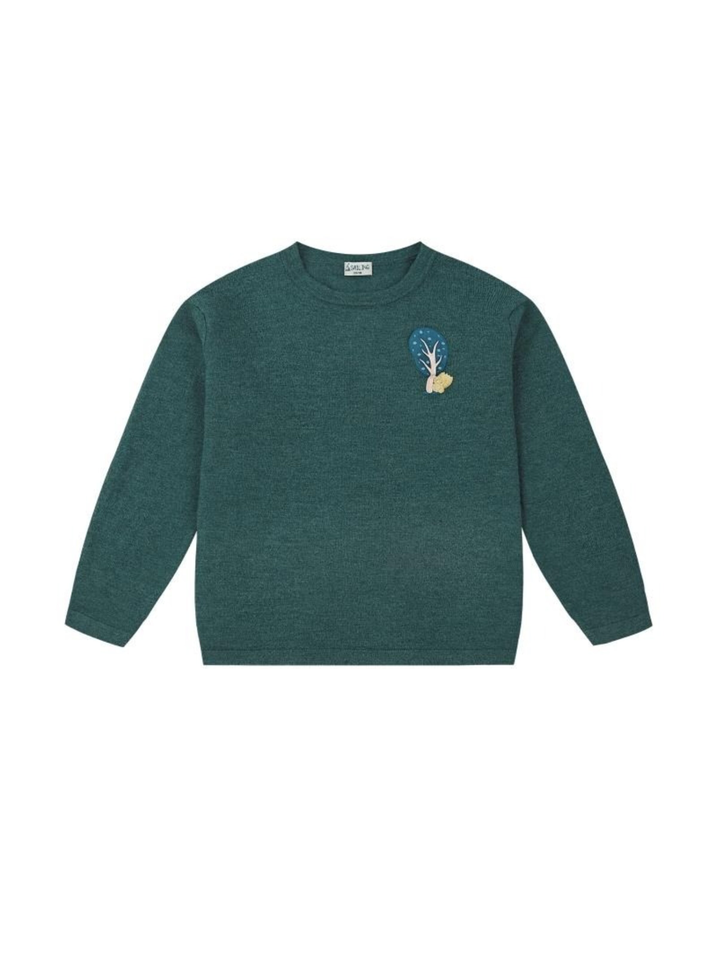Sailing Sweater 'SAILING Kinder Strickpullover „SL-Forest“ Grün – weich, atmungsaktiv & pflegleicht, Rundhals' in Green: front