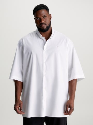 Calvin Klein Big & Tall Regular fit Overhemd in Wit: voorkant