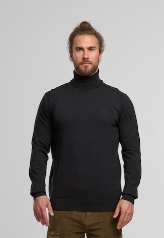 INDICODE JEANS Sweater 'Van Paul' in Black: front