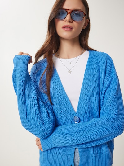 Happiness İstanbul Cardigan en turquoise, Vue avec produit