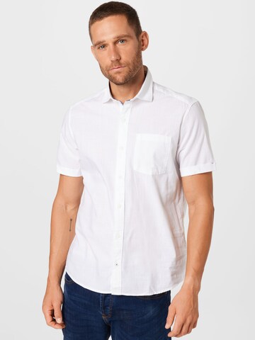 s.Oliver Regular fit Button Up Shirt in White: front