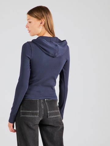 WEEKDAY Zip-Up Hoodie in Blue