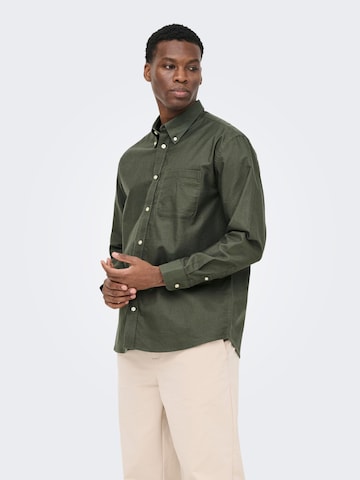 Coupe regular Chemise 'ONSOXFORD' Only & Sons en vert