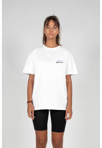 MJ Gonzales Oversized shirt 'Wave V.1' in Wit: voorkant