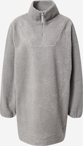 Gina Tricot Fleece Jacket in Grey: front