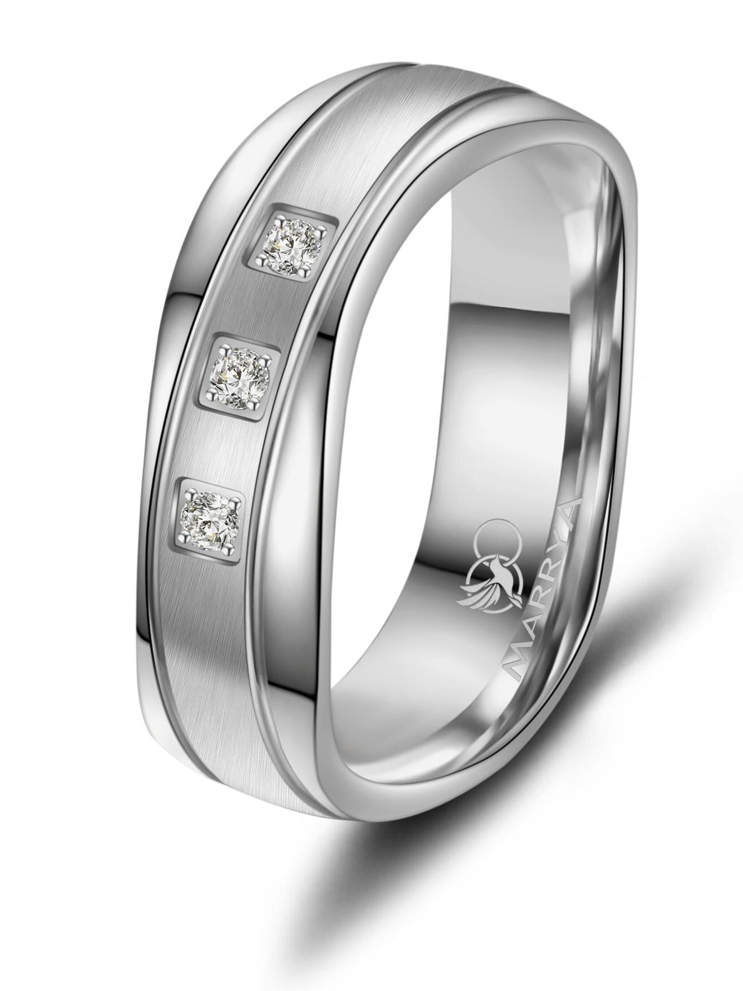 MARRYA Ring 'MARRYA ES-18 Ehering aus Edelstahl - Silberfarben' in Silver