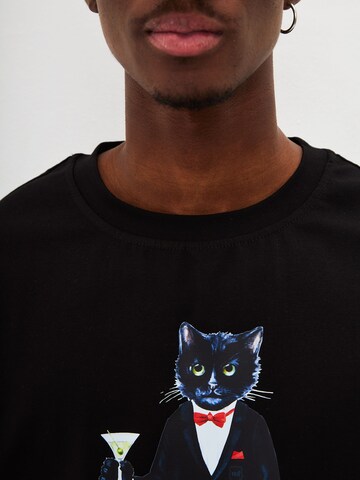 T-Shirt 'DANDY CAT' CAT by Maniita Lacitta en noir
