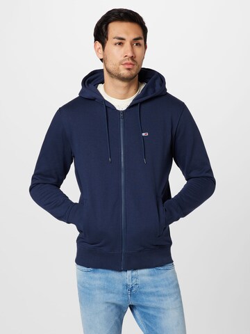 Tommy Jeans Zip-Up Hoodie in Blue: front