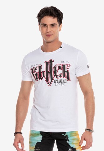 T-Shirt CIPO & BAXX en blanc : devant