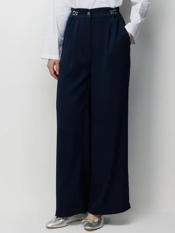Pantaloni con pieghe di MixRay in blu: frontale