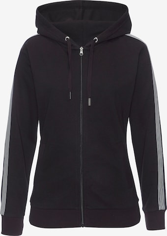 H.I.S Zip-Up Hoodie in Black: front
