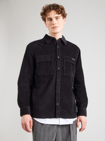 Calvin Klein Jeans Regular fit Πουκάμισο σε μαύρο: μπροστά
