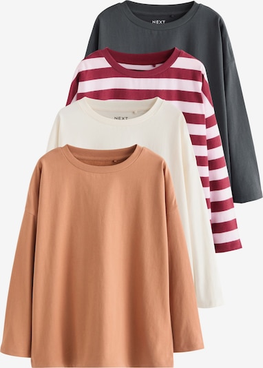 Marškinėliai iš Next, spalva – tamsiai pilka / persikų spalva / vyšninė spalva / balta, Prekių apžvalga