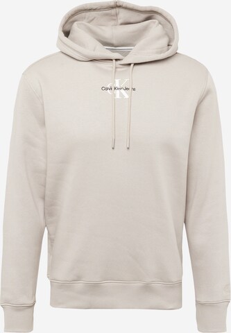 Sweat-shirt Calvin Klein Jeans en gris : devant