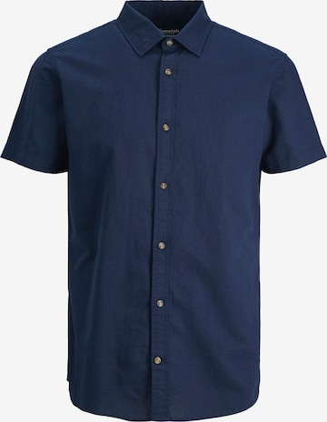 JACK & JONES Slim fit Button Up Shirt 'JWHSUMMER' in Blue: front