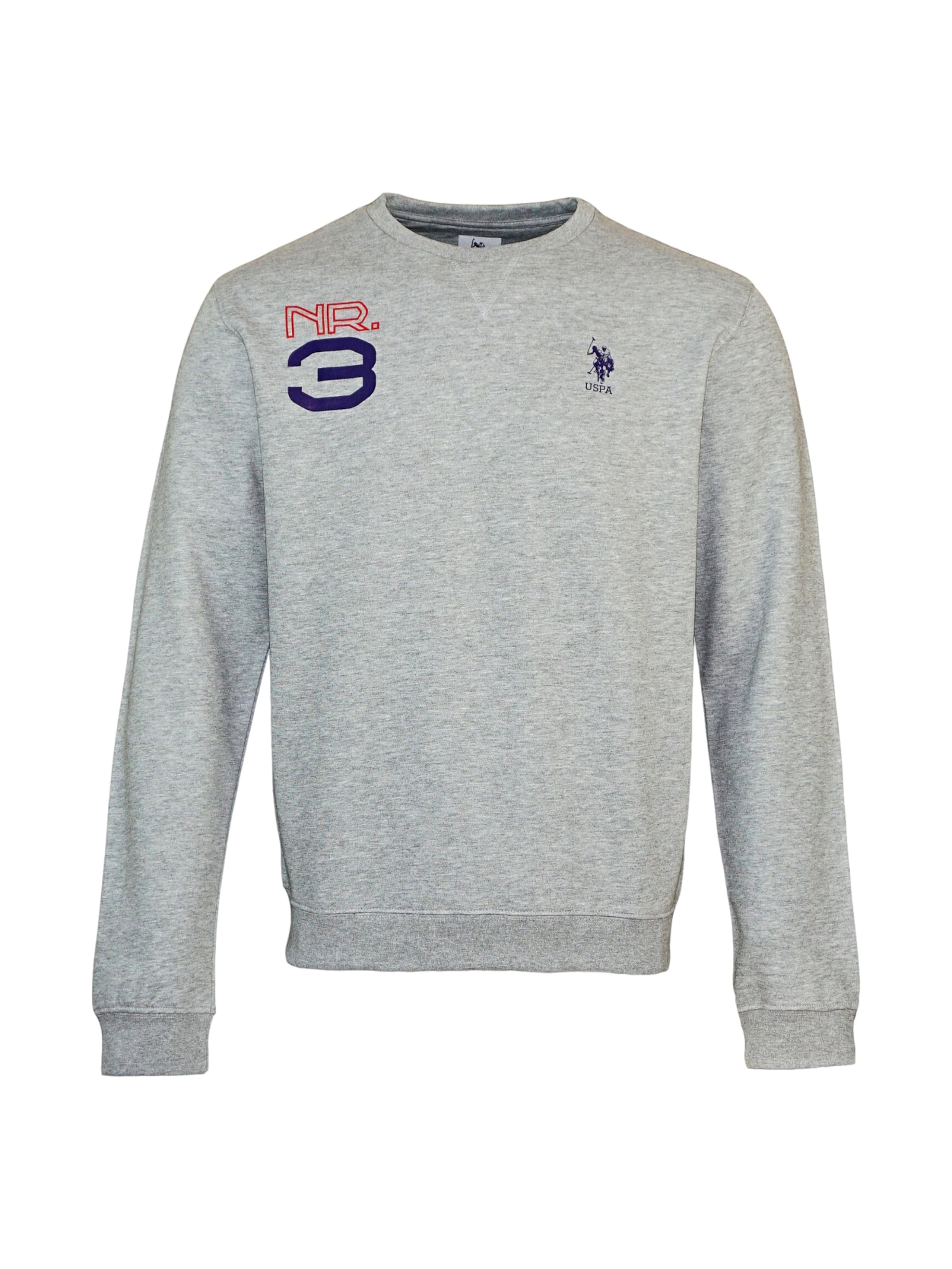 Bluză de molton de la U.S. POLO ASSN. pe gri: față