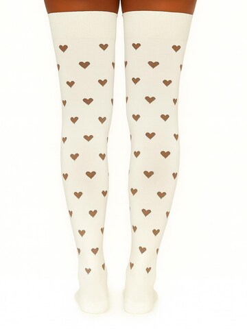 Lycille Over the Knee Socks in Beige