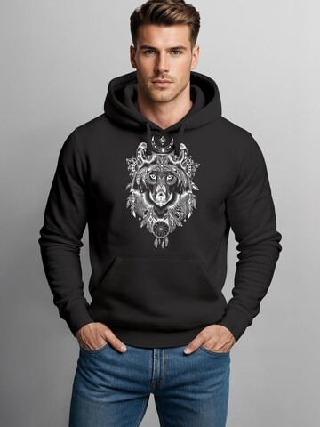 Neverless Sweatshirt 'Boho Wolf' in Black