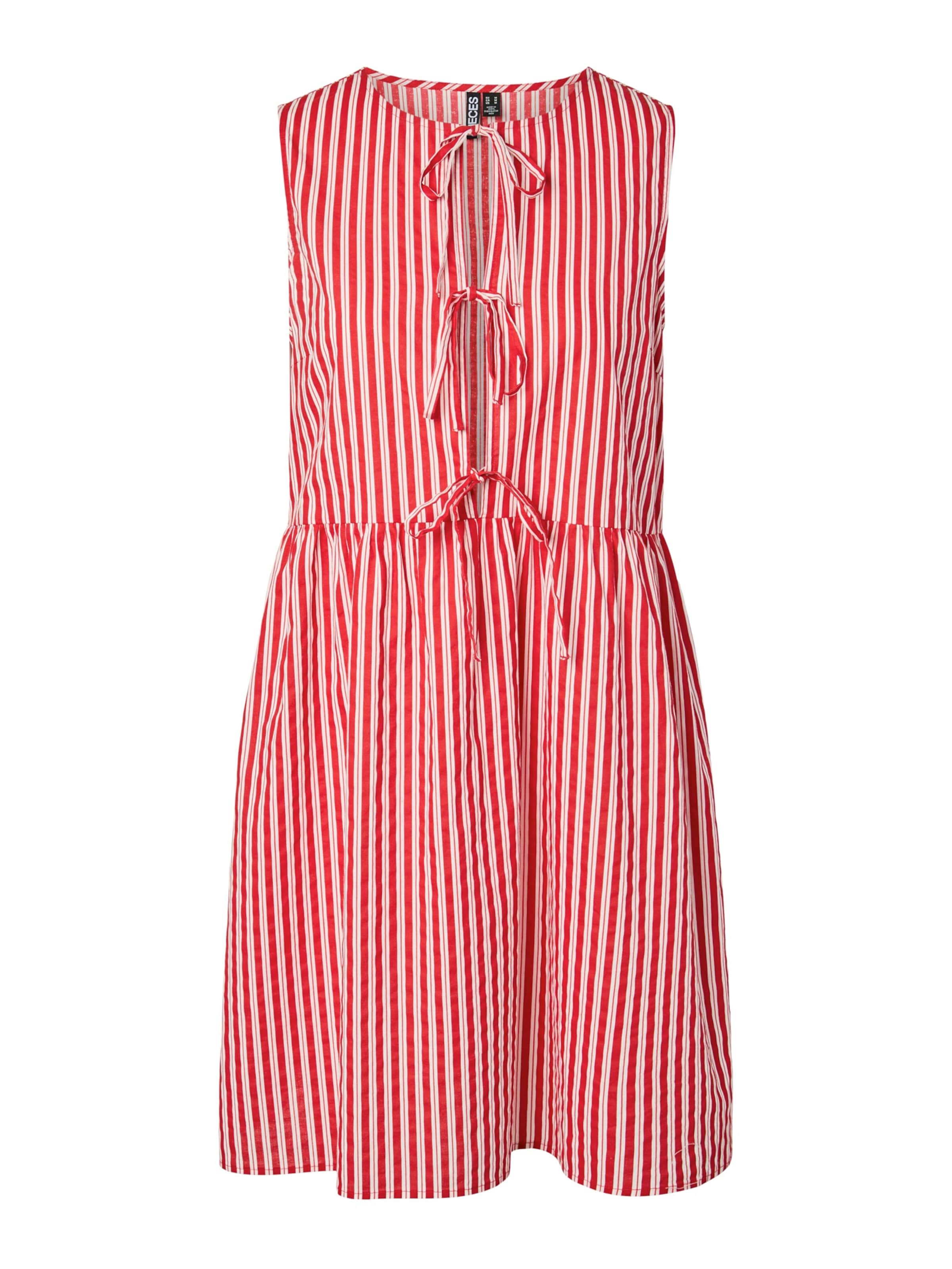 PIECES Vestido de verano 'PCJolly' en rojo vivo / blanco, Vista del producto