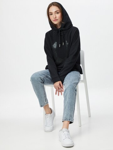 True Religion Sweatshirt 'HOODY CROP BOXY HORSESHOE' in Schwarz