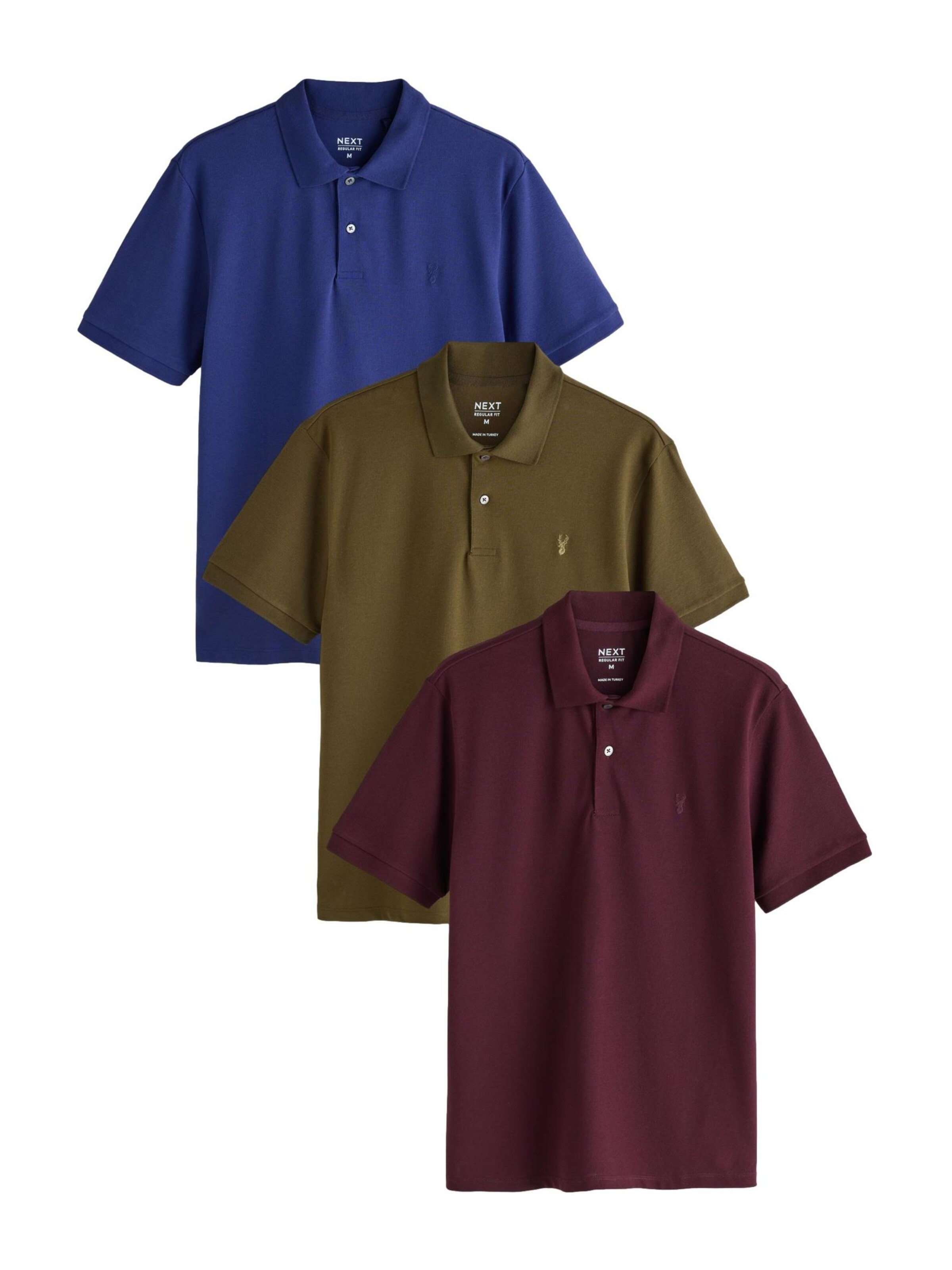 Next Shirt in M in de kleur Blauw / Olijfgroen / Bordeaux, Productweergave